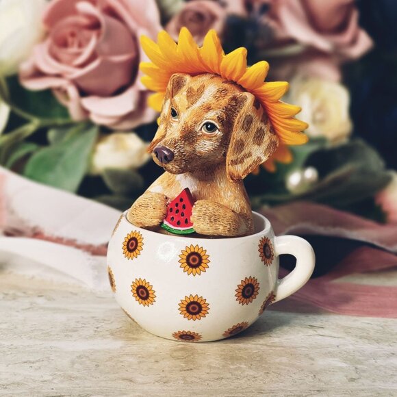Hamilton Collection Cups of Affection Bright as the Sun Dachshund - Picture 1 of 10